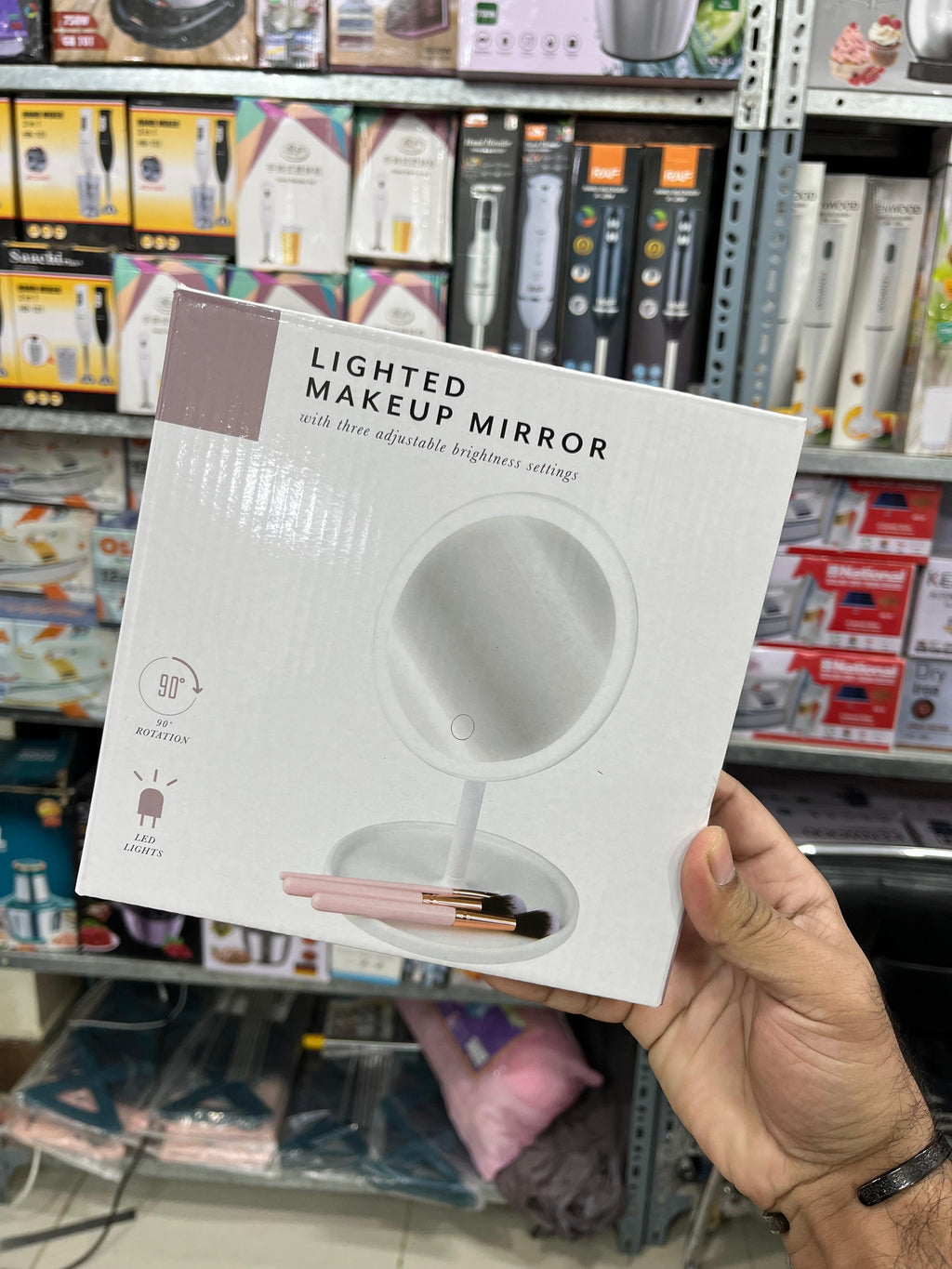 Rechargeable LED Makeup Mirror – Box Packing